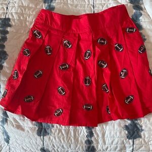 QUEEN OF SPARKLES Red Football A-Line Skirt